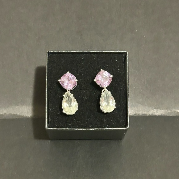 Jewelry - Stunning Designer 9CTW Purple and Green Amethyst Tear Drop Earrings